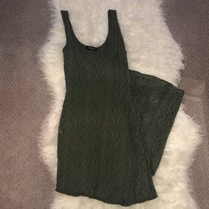 Bebe maxi green dress